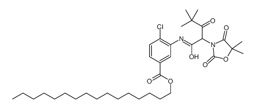 hexadecyl 4-chloro-3-[2-(5,5-dimethyl-2,4-dioxo-1,3-oxazolidin-3-yl)-4,4-dimethyl-3-oxopentamido]benzoate structure