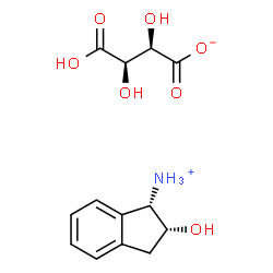 (1S,2R)-2-hydroxy-2,3-dihydro-1H-inden-1-aminium (2R,3R)-3-carboxy-2,3-dihydroxypropanoate结构式