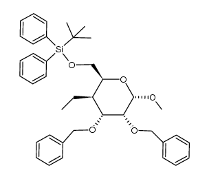 Methyl 2,3-di-O-benzyl-6-O-(tert-butyldiphenylsilyl)-4-deoxy-4-C-ethyl-α-D-gulopyranoside Structure