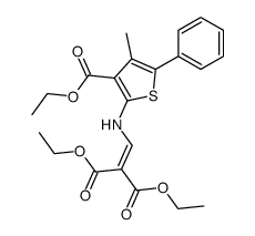 diethyl 2-(((3-(ethoxycarbonyl)-4-methyl-5-phenylthiophen-2-yl)amino)methylene)malonate结构式