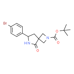 叔-丁基 7-(4-溴苯基)-5-氧亚基-2,6-二氮杂螺[3.4]辛烷-2-甲酸基酯结构式