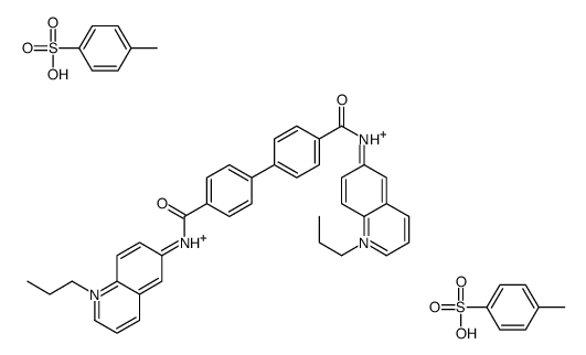 6,6'-(p,p'-Biphenylylenebis(carbonylimino))bis(1-propylquinolinium) ditosylate structure