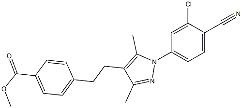 methyl 4-(2-(1-(3-chloro-4-cyanophenyl)-3,5-dimethyl-1H-pyrazol-4-yl)ethyl)benzoate Structure