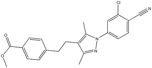 methyl 4-(2-(1-(3-chloro-4-cyanophenyl)-3,5-dimethyl-1H-pyrazol-4-yl)ethyl)benzoate结构式