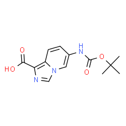 6-((叔-丁氧羰基)氨基)咪唑并[1,5-a]吡啶-1-羧酸结构式