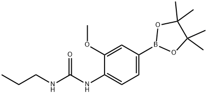 3-甲氧基-4-(正丙基脲基)苯硼酸频哪醇酯结构式