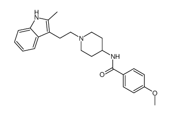 4-methoxy-N-[1-[2-(2-methyl-1H-indol-3-yl)ethyl]piperidin-4-yl]benzamide结构式