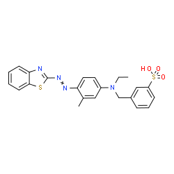 alpha-[[4-(benzothiazol-2-ylazo)-m-tolyl]ethylamino]-m-toluenesulphonic acid结构式