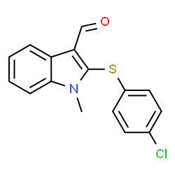 2-[(4-CHLOROPHENYL)SULFANYL]-1-METHYL-1H-INDOLE-3-CARBALDEHYDE结构式