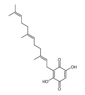 2,5-dihydroxy-3-((2E,6E)-3,7,11-trimethyldodeca-2,6,10-trienyl)cyclohexa-2,5-diene-1,4-dione结构式