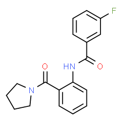 3-fluoro-N-[2-(pyrrolidin-1-ylcarbonyl)phenyl]benzamide Structure