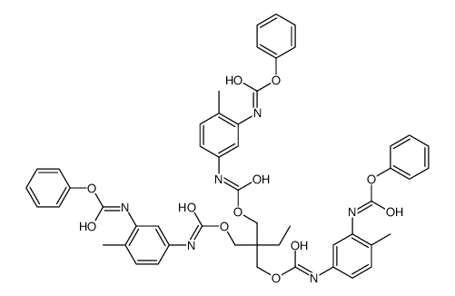 2-ethyl-2-[[[[[4-methyl-3-[(phenoxycarbonyl)amino]phenyl]amino]carbonyl]oxy]methyl]propane-1,3-diyl bis[[4-methyl-3-[(phenoxycarbonyl)amino]phenyl]carbamate]结构式