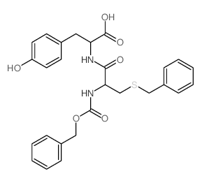 2-[(3-benzylsulfanyl-2-phenylmethoxycarbonylamino-propanoyl)amino]-3-(4-hydroxyphenyl)propanoic acid结构式