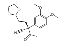 (S)-2-(2-(1,3-dioxolan-2-yl)ethyl)-2-(3,4-dimethoxyphenyl)-3-oxobutanenitrile结构式