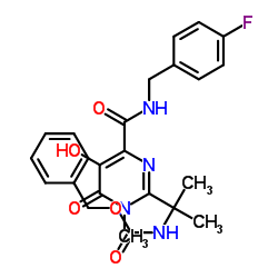 Benzyl [1-[4-[[(4-Fluorobenzyl)amino]carbonyl]-5-hydroxy-1-methyl-6-oxo-1,6-dihydropyrimidin-2-yl]-1-methylethyl]carbamate Structure