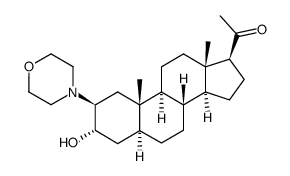 (2β,3α,5α)-3-hydroxy-2-(4-morpholinyl)pregnan-20-one Structure