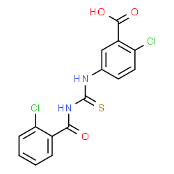 2-CHLORO-5-[[[(2-CHLOROBENZOYL)AMINO]THIOXOMETHYL]AMINO]-BENZOIC ACID Structure