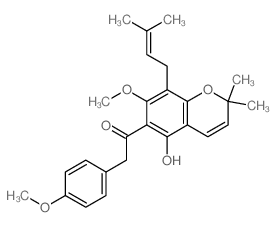 Ethanone,1-[5-hydroxy-7-methoxy-2,2-dimethyl-8-(3-methyl-2-buten-1-yl)-2H-1-benzopyran-6-yl]-2-(4-methoxyphenyl)-结构式