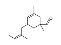 1,3-dimethyl-5-(2-methylbut-2-enyl)cyclohex-3-ene-1-carbaldehyde结构式