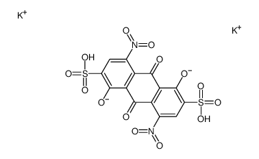 dipotassium 1,5-dihydroxy-9,10-dihydro-4,8-dinitro-9,10-dioxoanthracene-2,6-disulphonate Structure