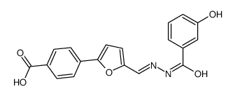 4-[5-[[(3-hydroxybenzoyl)hydrazinylidene]methyl]furan-2-yl]benzoic acid Structure