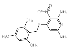 3-nitro-4-[(2,4,6-trimethylphenyl)methylsulfanyl]pyridine-2,6-diamine picture