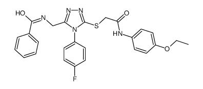 N-[[5-[2-(4-ethoxyanilino)-2-oxoethyl]sulfanyl-4-(4-fluorophenyl)-1,2,4-triazol-3-yl]methyl]benzamide结构式