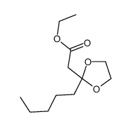 ethyl 2-(2-pentyl-1,3-dioxolan-2-yl)acetate结构式