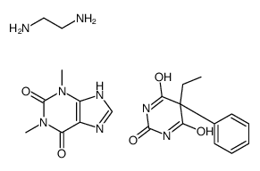 1,3-dimethyl-7H-purine-2,6-dione,ethane-1,2-diamine,5-ethyl-5-phenyl-1,3-diazinane-2,4,6-trione结构式