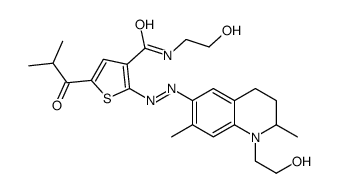 N-(2-Hydroxyethyl)-5-(2-methyl-1-oxopropyl)-2-[[[1,2,3,4-tetrahydro-1-(2-hydroxyethyl)-2,7-dimethylquinolin]-6-yl]azo]-3-thiophenecarboxamide结构式