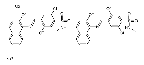 sodium bis[2-chloro-5-hydroxy-4-[(2-hydroxy-1-naphthyl)azo]-N-methylbenzenesulphonamidato(2-)]cobaltate(1-) structure