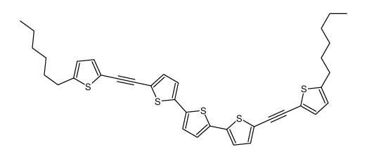 2,5-bis[5-[2-(5-hexylthiophen-2-yl)ethynyl]thiophen-2-yl]thiophene Structure