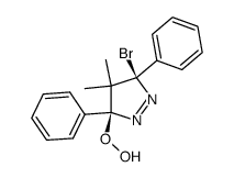 cis-3-bromo-4,5-dihydro-5-hydroperoxy-4,4-dimethyl-3,5-diphenyl-3H-pyrazole Structure