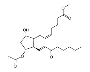 methyl (Z)-7-((1R,2R,3R,5S)-3-acetoxy-5-hydroxy-2-((E)-3-oxooct-1-en-1-yl)cyclopentyl)hept-5-enoate结构式