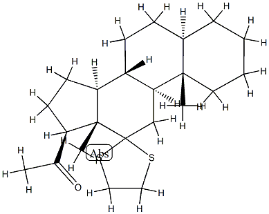 12,12-(Ethylenebisthio)-5α-pregnan-20-one结构式