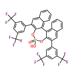 (R)-3,3'-bis[3,5-Bis(trifluoromethyl)phenyl]-1,1'-binaphthalene-2,2'-diyl hydrogen phosphate Structure