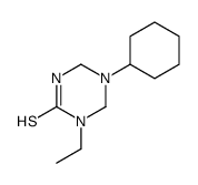 1,3,5-Triazine-2(1H)-thione,5-cyclohexyl-1-ethyltetrahydro-(9CI) Structure