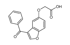 2-(3-benzoylbenzofuran-5-yl)oxyacetic acid structure