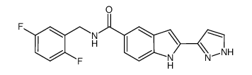 N-(2,5-difluorobenzyl)-2-(1H-pyrazol-3-yl)-1H-indole-5-carboxamide结构式