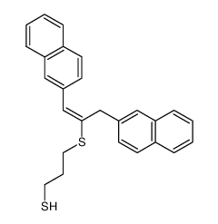 (E)-3-((1,3-di(naphthalen-2-yl)prop-1-en-2-yl)thio)propane-1-thiol结构式