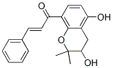 (E)-1-(3,4-Dihydro-3,5-dihydroxy-2,2-dimethyl-2H-1-benzopyran-8-yl)-3-phenyl-2-propen-1-one结构式