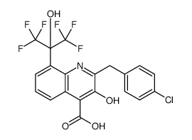 4-Quinolinecarboxylic acid, 2-[(4-chlorophenyl)methyl]-3-hydroxy-8-[2,2,2-trifluoro-1-hydroxy-1-(trifluoromethyl)ethyl]结构式