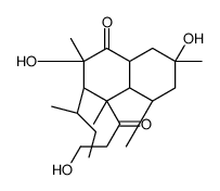 (2S,4aα,8aβ)-3,4,4a,5,6,7,8,8a-Octahydro-2,7β-dihydroxy-4α-(3-hydroxy-1-oxopropyl)-2,4β,5α,7α-tetramethyl-3α-[(R)-1-methylpropyl]-1(2H)-naphthalenone结构式