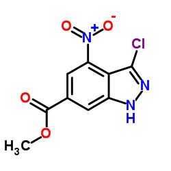 Methyl 3-chloro-4-nitro-1H-indazole-6-carboxylate结构式