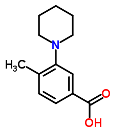 4-Methyl-3-(1-piperidinyl)benzoic acid结构式
