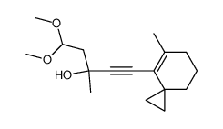 5,5-Dimethoxy-3-methyl-1-(5-methyl-spiro[2.5]oct-4-en-4-yl)-pent-1-yn-3-ol结构式