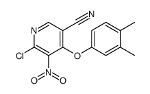 6-chloro-4-(3,4-dimethylphenoxy)-5-nitropyridine-3-carbonitrile结构式