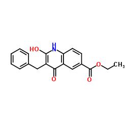 Ethyl 3-benzyl-2-hydroxy-4-oxo-1,4-dihydro-6-quinolinecarboxylate结构式