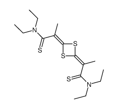 2-[4-[1-(diethylamino)-1-sulfanylidenepropan-2-ylidene]-1,3-dithietan-2-ylidene]-N,N-diethylpropanethioamide Structure
