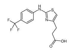 3-[2-[4-(trifluoromethyl)anilino]-1,3-thiazol-4-yl]propanoic acid结构式